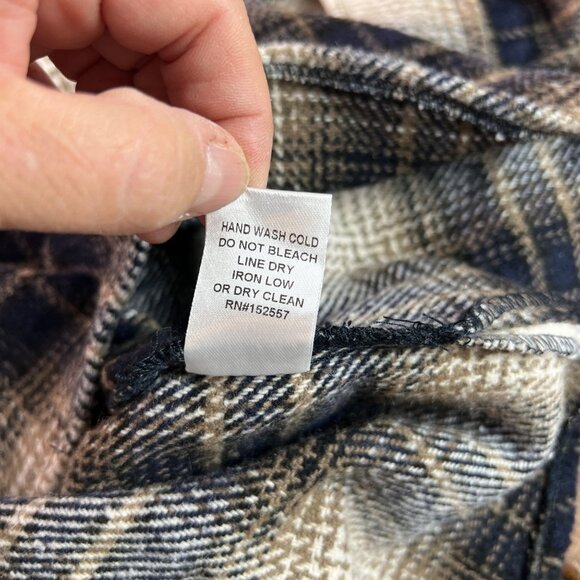 Kittenish Women's Oversized Button-Up Shacket Shirt X-Large Navy & Beige - Picture 5 of 8